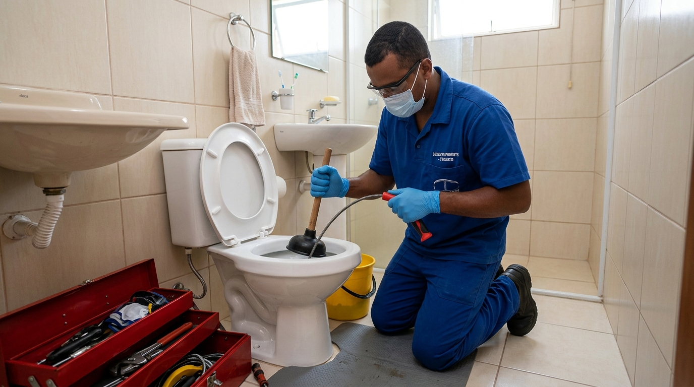 Desentupimento de vaso profissional em Jundiaí-SP